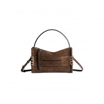 JW ANDERSON LOAFER BAG IN BROWN SUEDE HB0716LA0364600 (27*17*8cm)